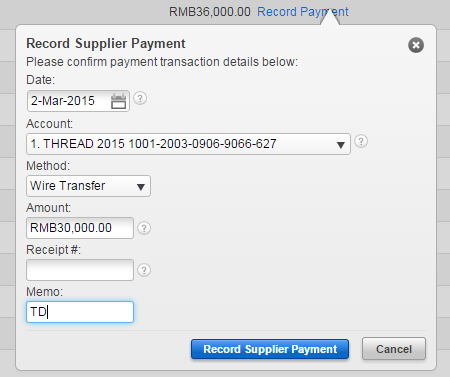 supplier payment
